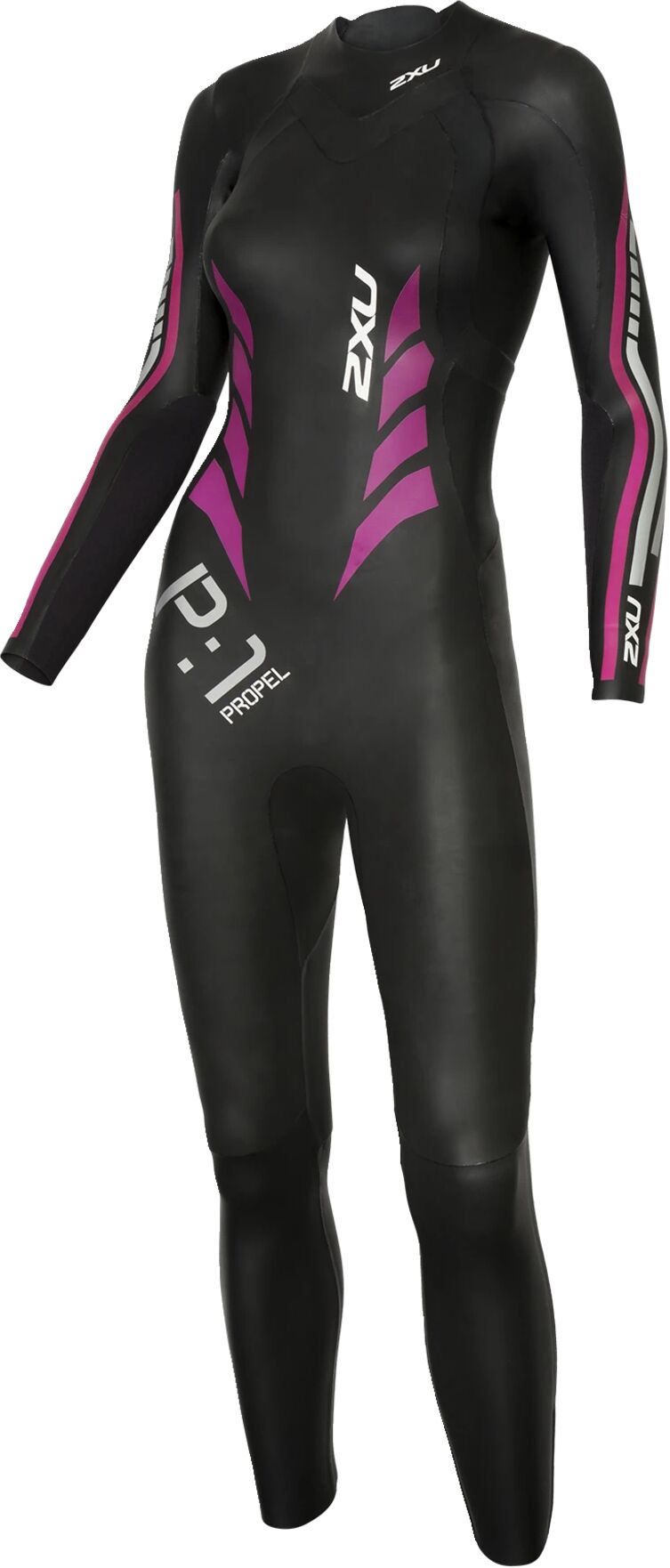 2XU P:1 Propel Wetsuit, hel våtdrakt dame ST Black/Pink Peacock