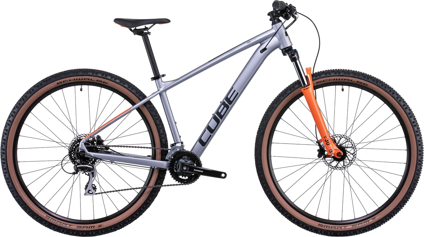 Cube Aim Race HD LO 2x8 22, terrengsykkel unisex 16&#34; / 27.5 / S Silver´N´Orange