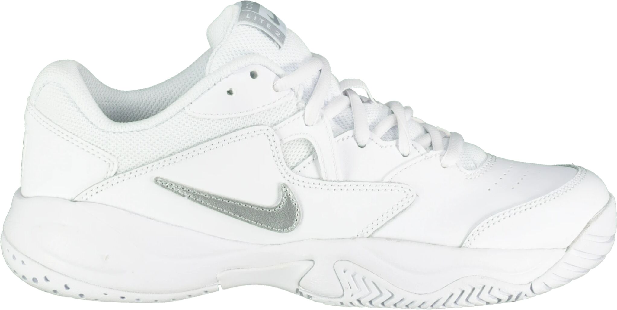 Nike Court Lite 2, tennissko dame 6/36,5 WHITE/MTLC SILVER-WH