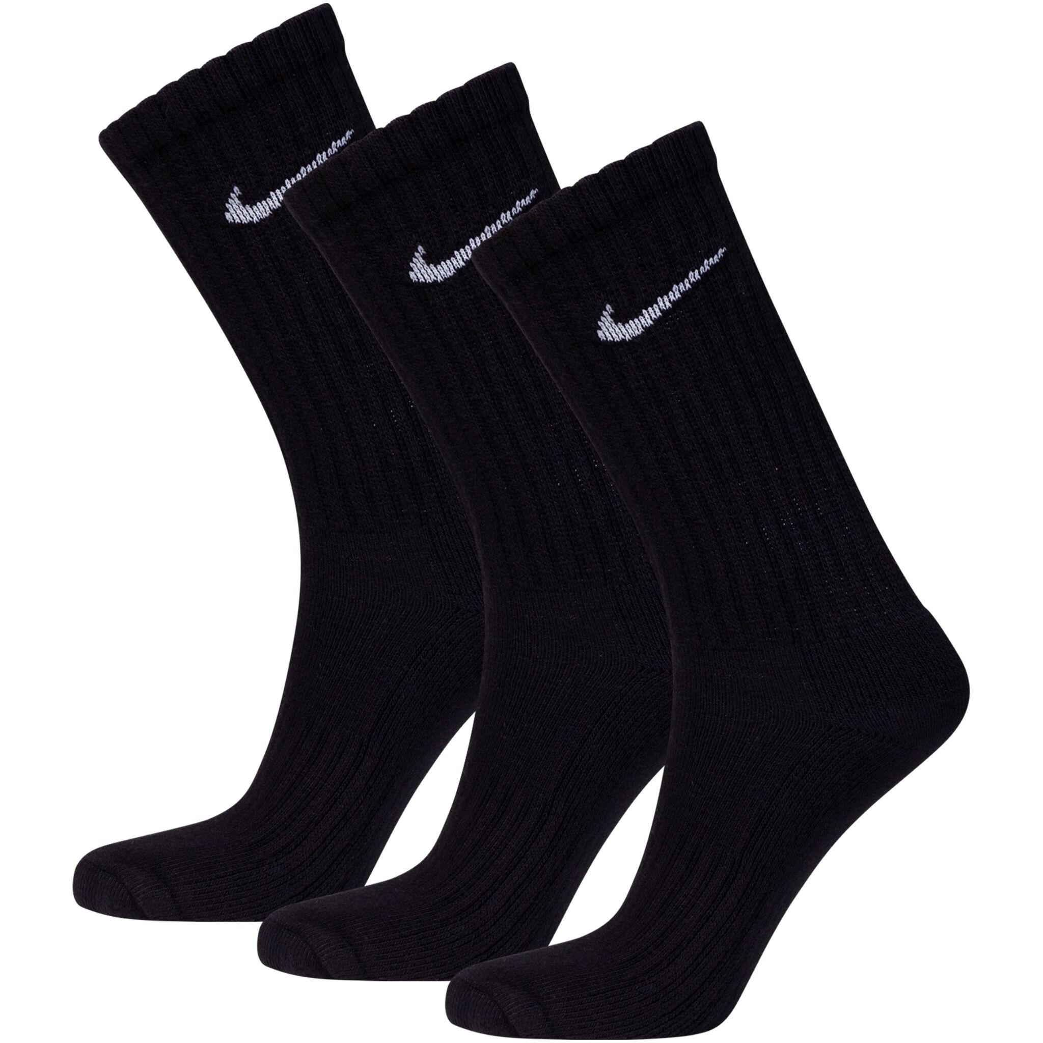 Nike 3ppk Value Cotton Crew, sokker L Black/(White)