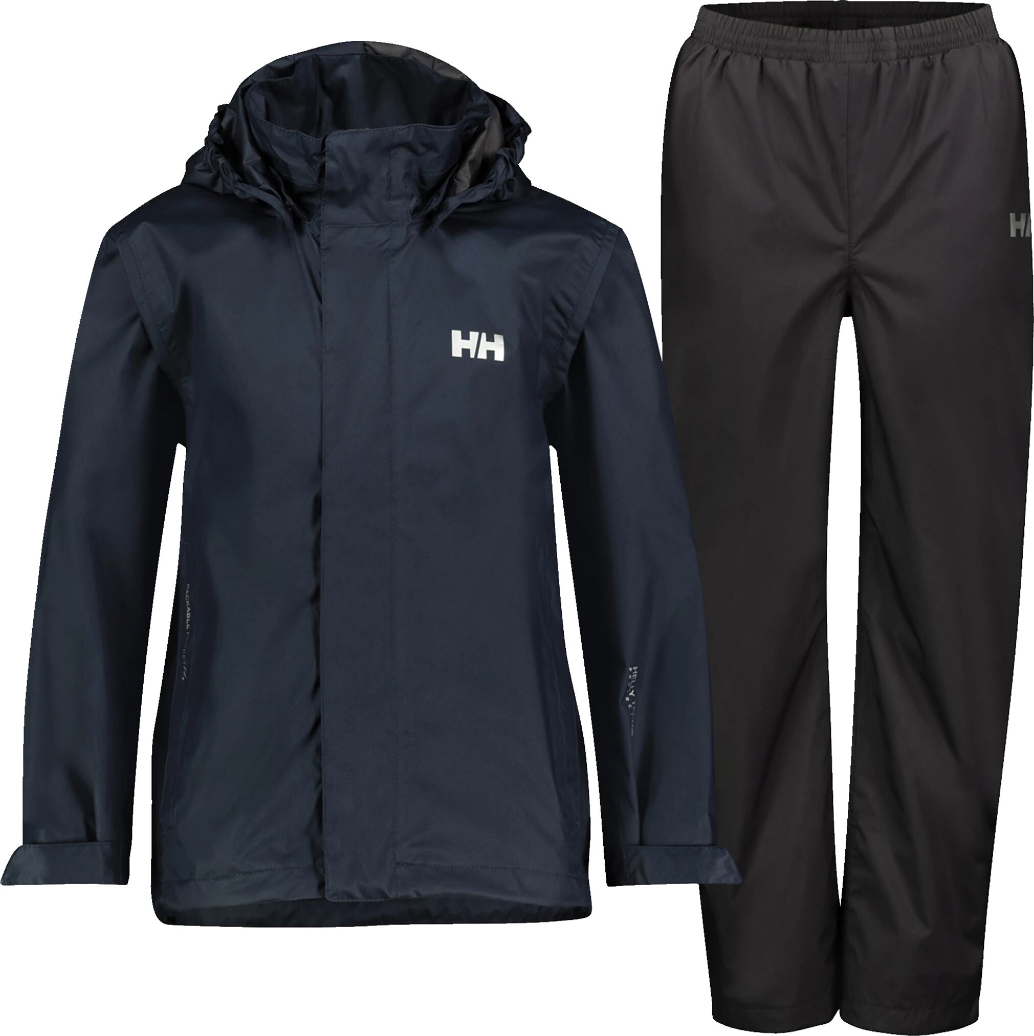 Helly Hansen Duro Pacable Regnsett, junior 10 navy