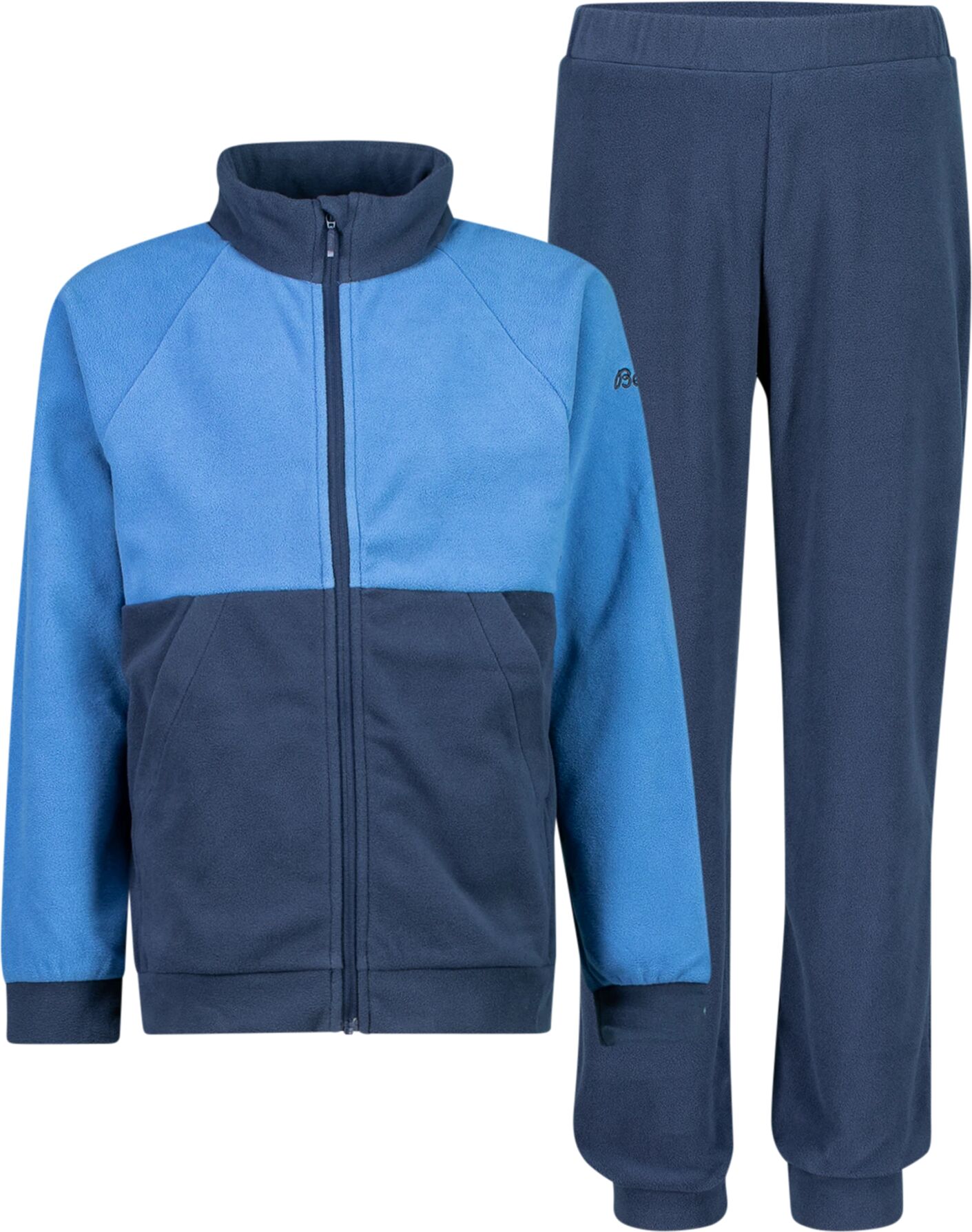 Bergans Smådøl V5 LongZip Kids Set, fleece-sett barn  110 Navy Blue/riviera Bl