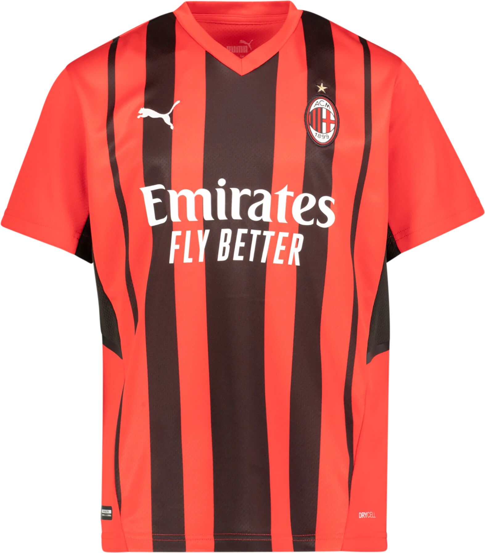 Puma AC MILAN Home Shirt Replica Jr 21/22, fotballdrakt junior 128 Tango Red -Puma Blac