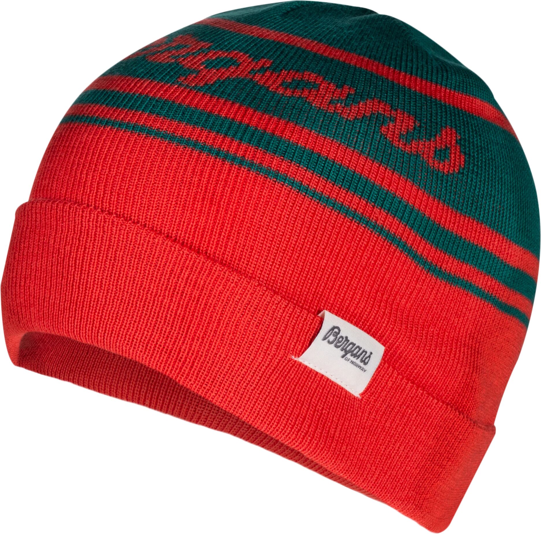 Bergans Find My Beanie, lue barn One Size Lt Dahliared/greenla