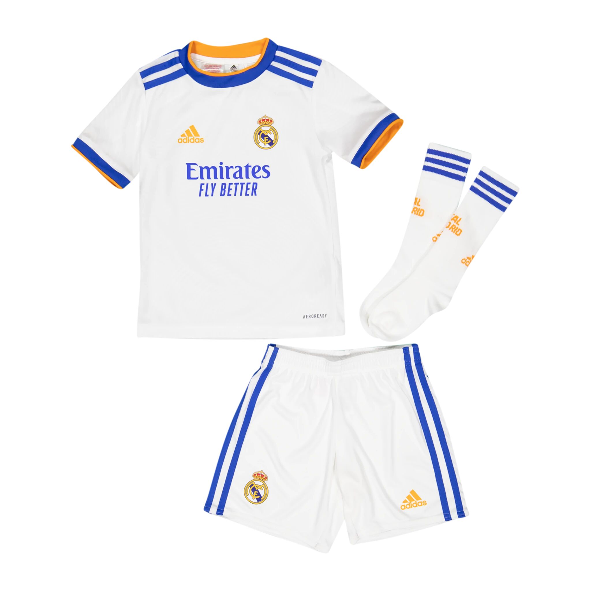 adidas REAL MADRID HOME MINI / 21/22, fotballklær barn 98 (3 yrs) Top:white Bottom:whi