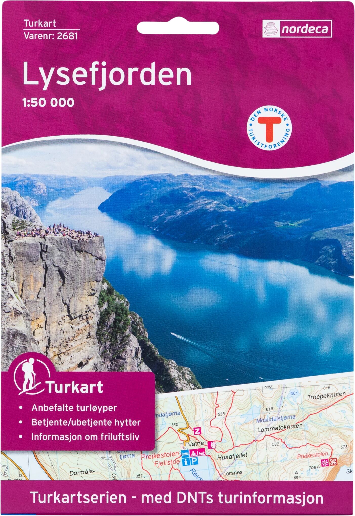 Nordeca Lysefjorden 1:50 000, turkart oneSize none