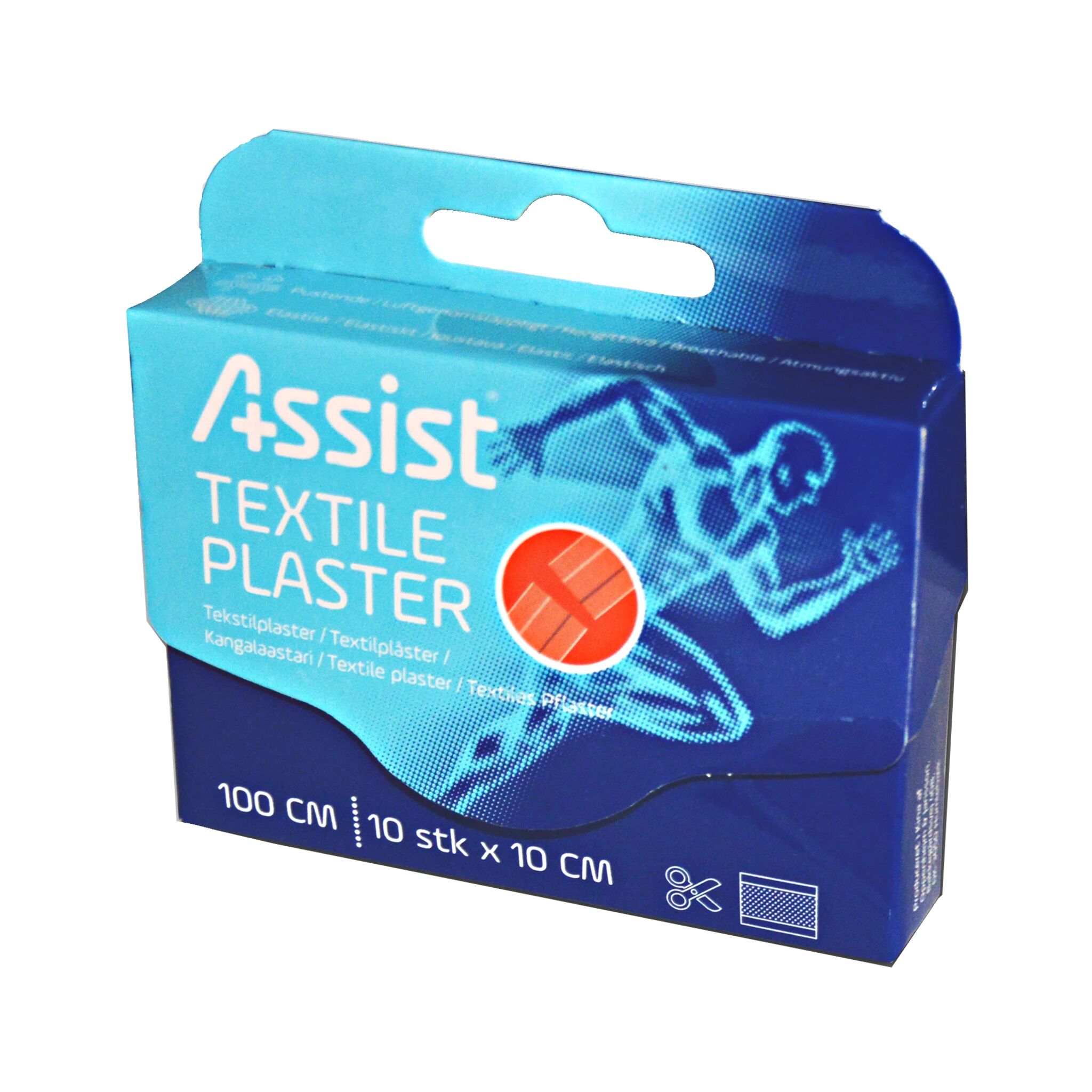 Assist Textile Plaster, plaster 100 cm (10 pcs x 10c NO COLOUR