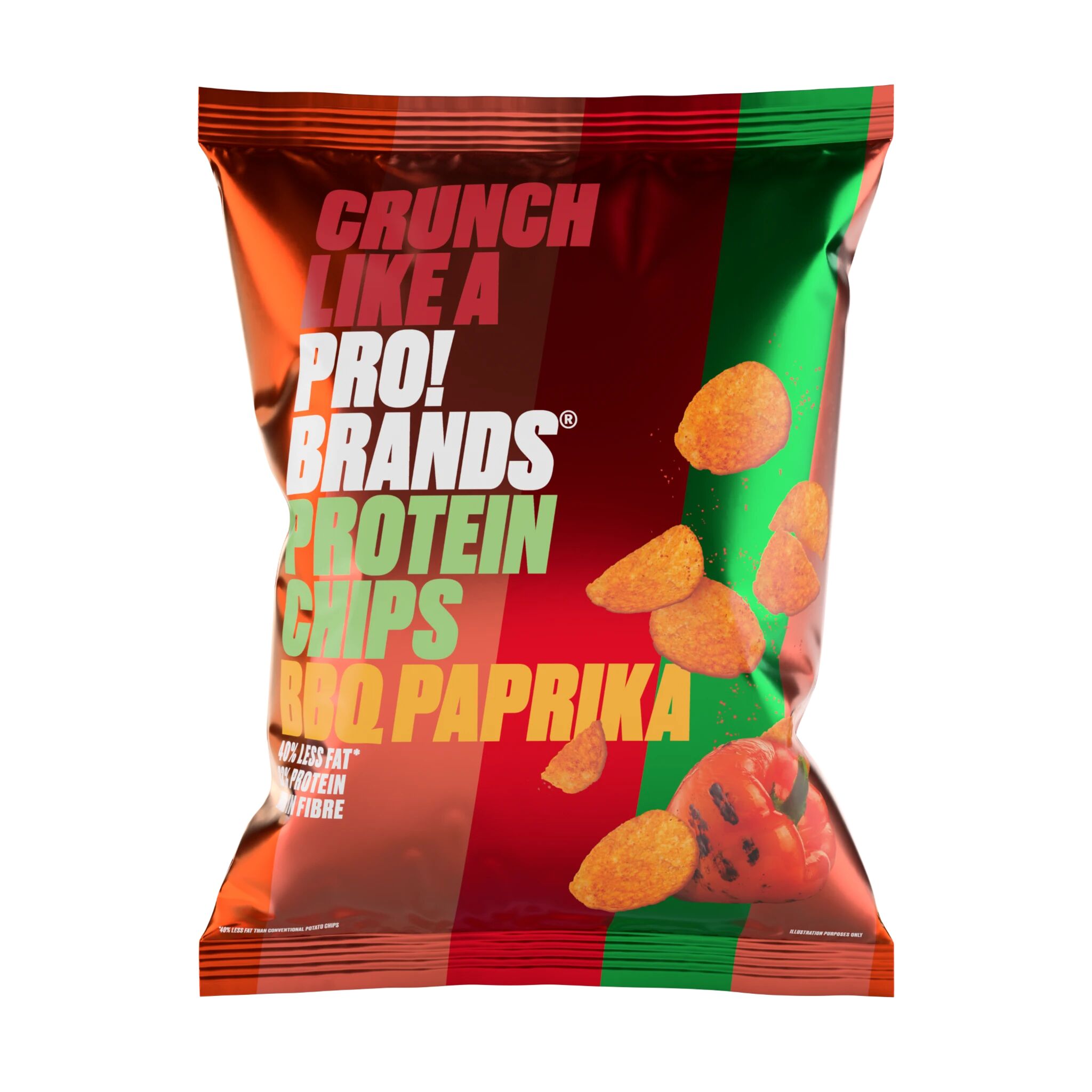 Aminopro ProteinPro Chips, potetgull 50g BBQ Paprika