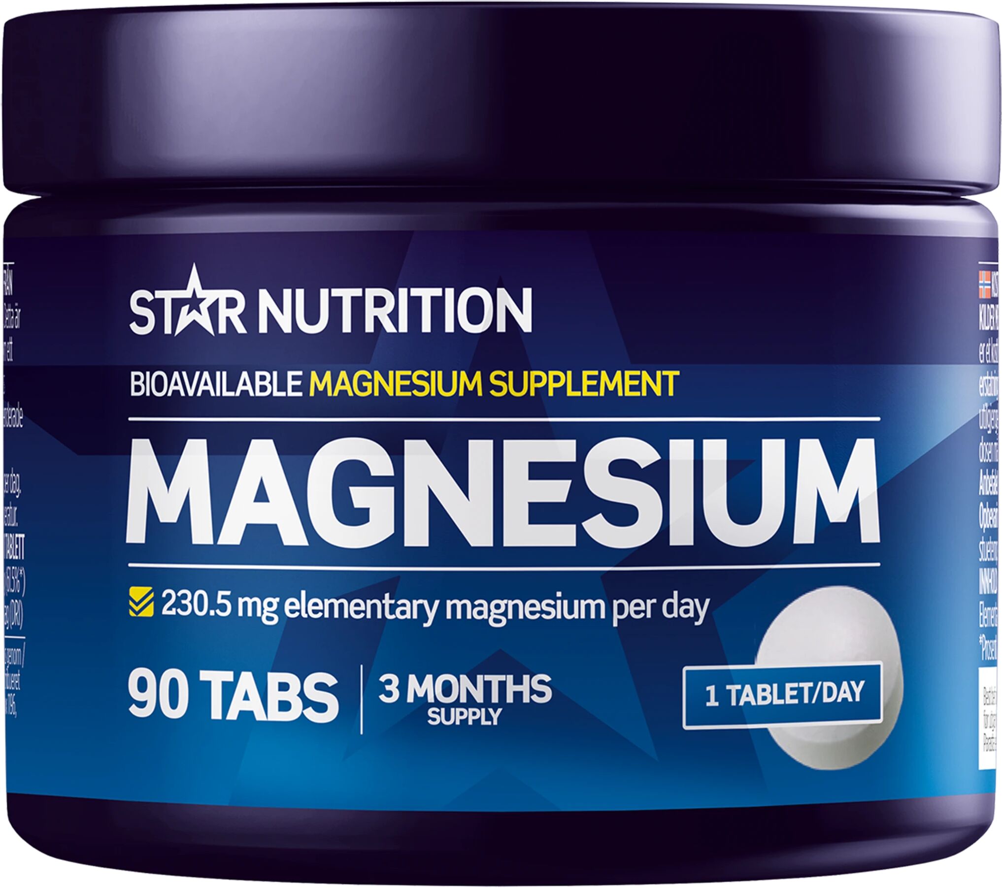 Star Nutrition - Magnesium, 90 Tabs, kosttilskudd 90tabs STD