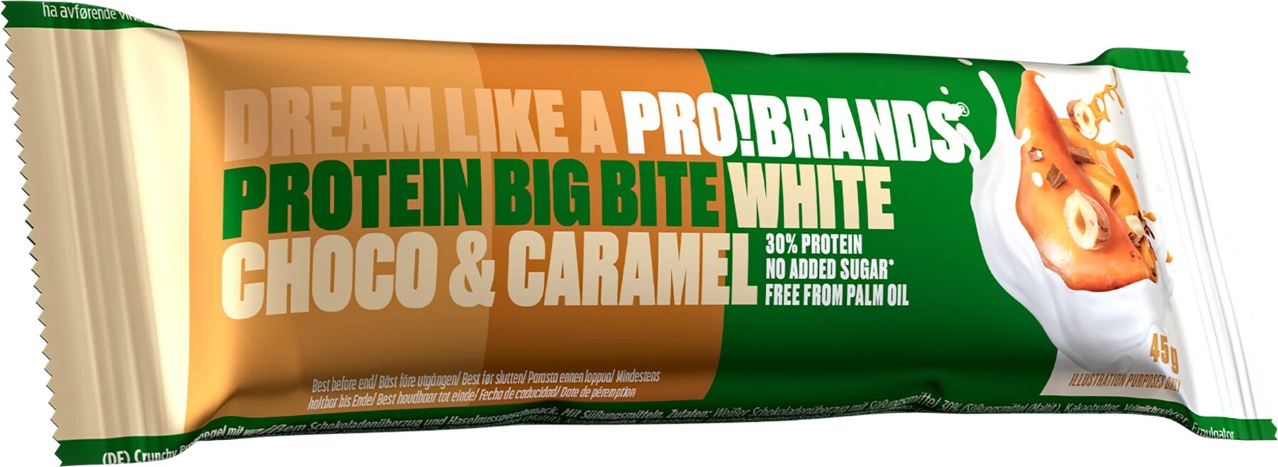 Aminopro PROTEIN BAR BIGBITE WHITE CHOCO & CARAMEL 45G, proteinbar 45g White Choco