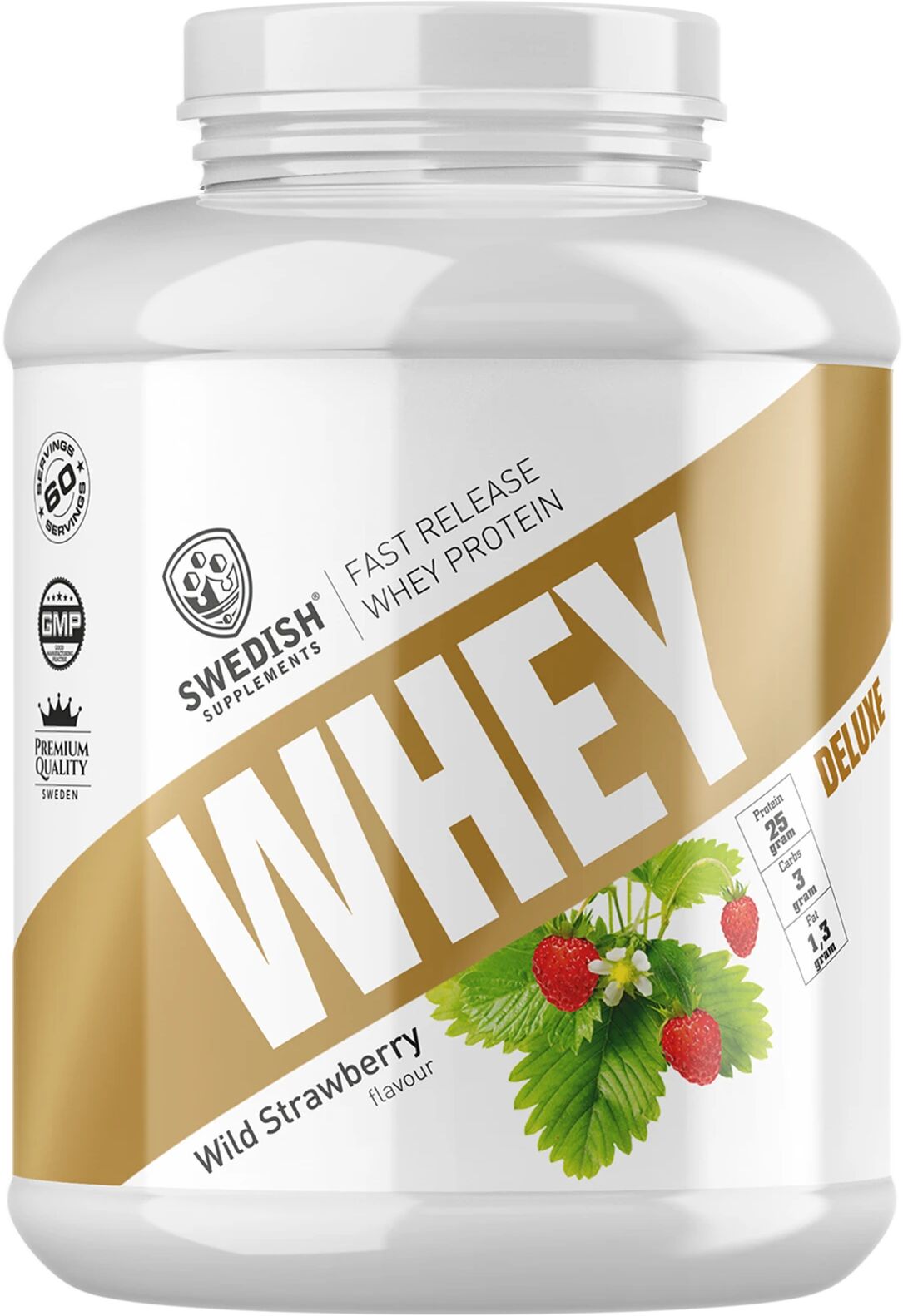 Swedish Supplements Whey Protein Deluxe 1 kg, proteinpulver 1000g Wild Strawberry