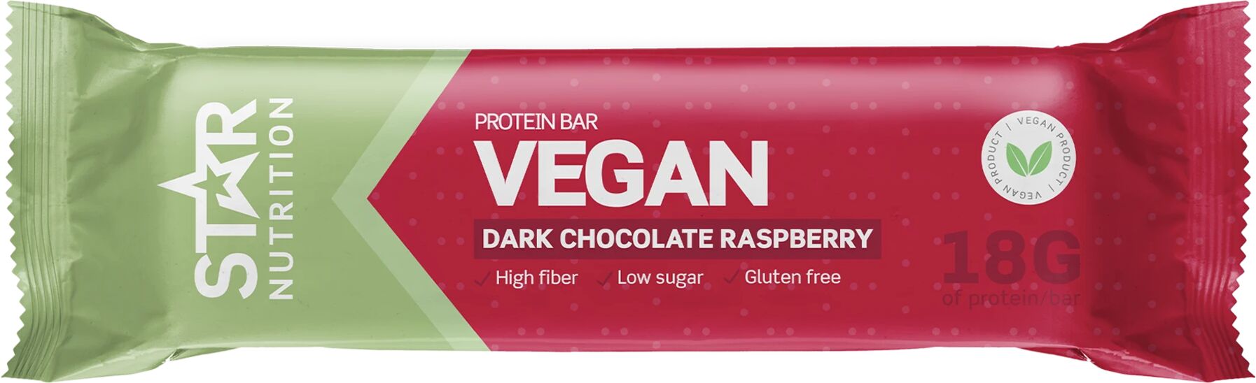 Star Nutrition Vegan Protein Bar, 55 G, Raspberry Chocolate, proteinbar 55chocolate STD