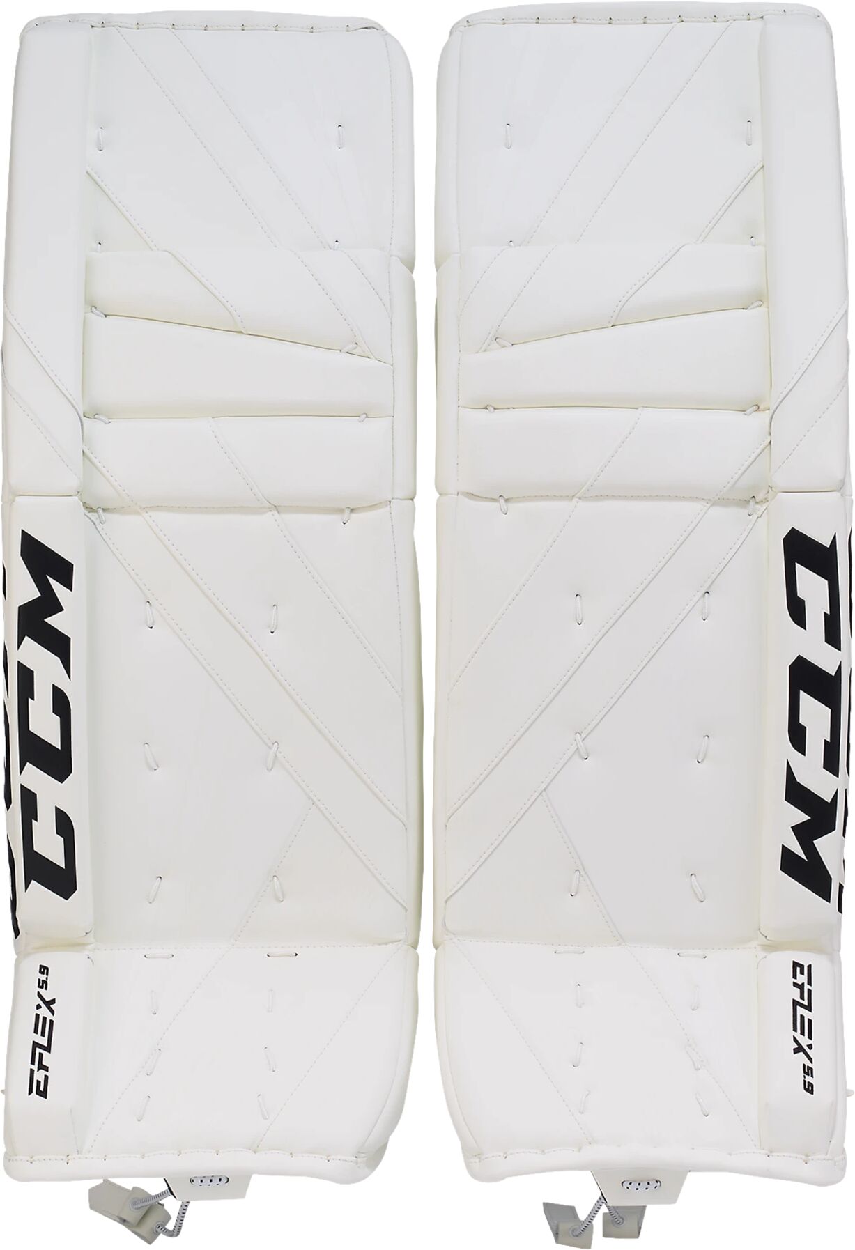 CCM GP EFLEX 5.9 GOALIE PADS INT 21/22, keeperskinn intermediate 30+1 White/White/White/Wh