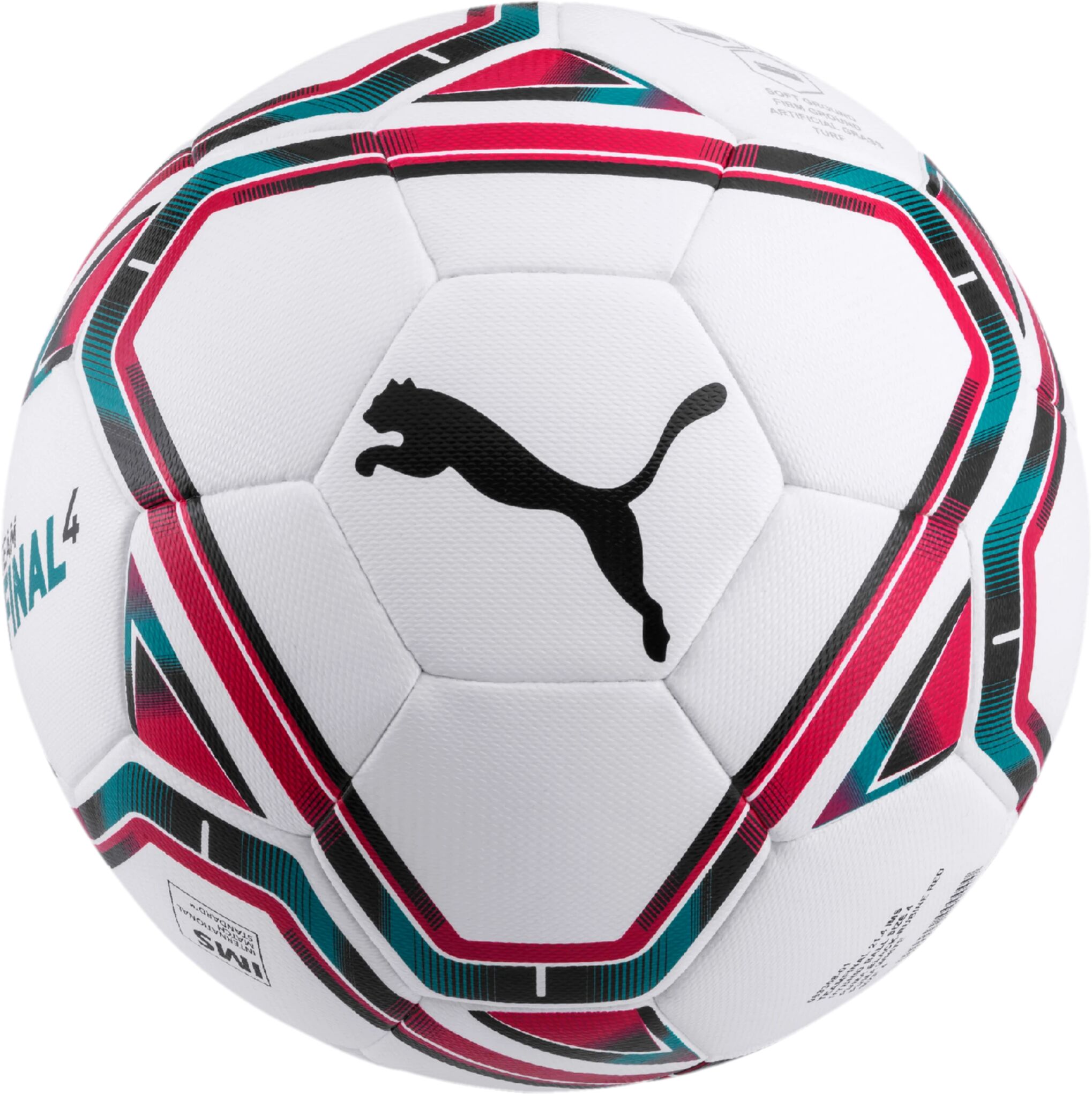 Puma teamFINAL 21.4 IMS Hybrid Ball, fotball 4 Puma White-rose Red-