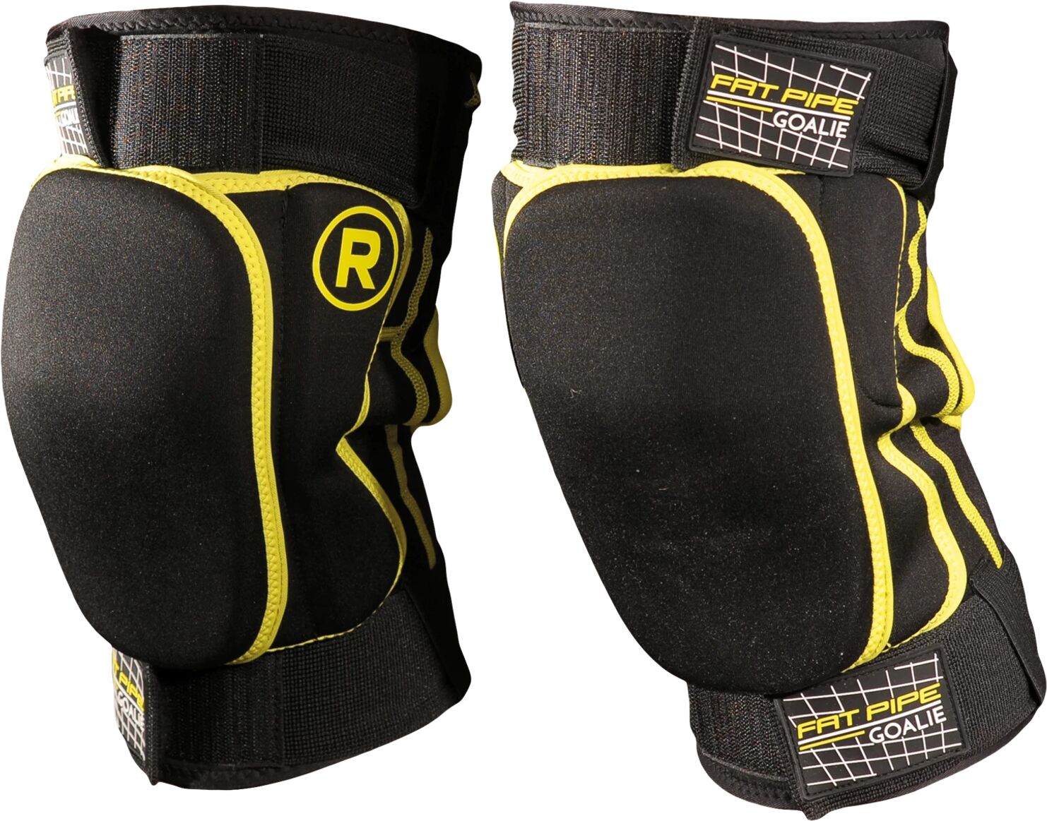 Fat Pipe Goalkeeper Kneepads Short, knebeskytter senior XS/S Black/Yellow