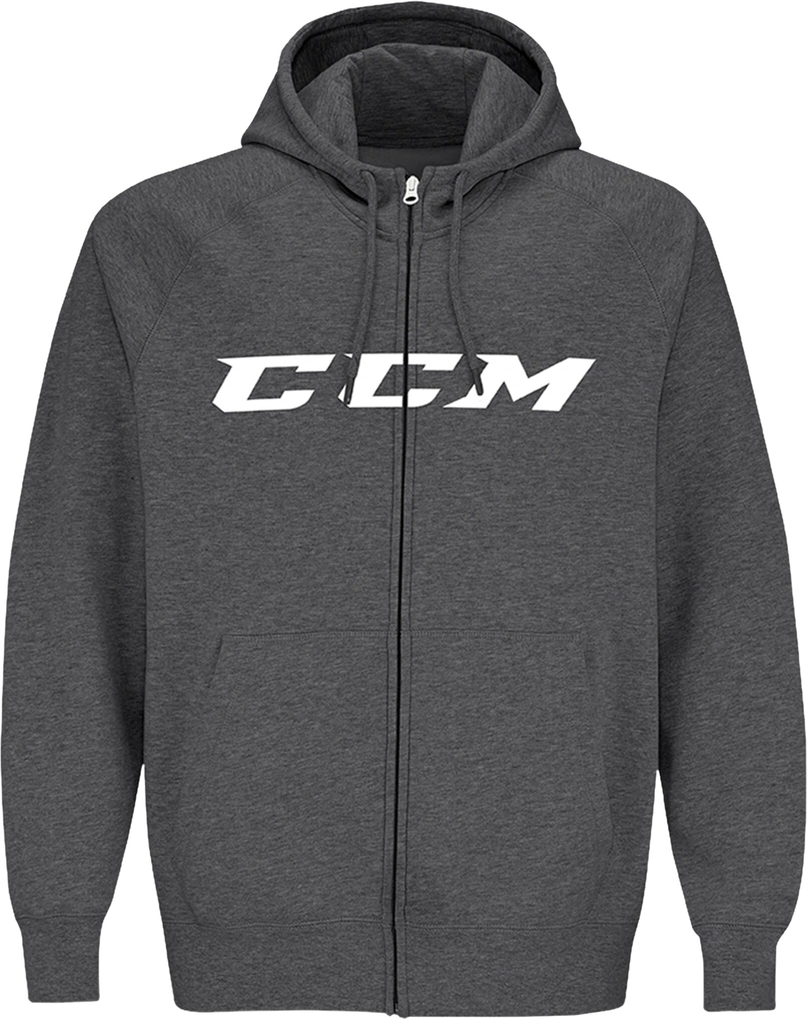 CCM Full Zip CVC Hoody, hettegenser senior XS Dark Grey Heathered