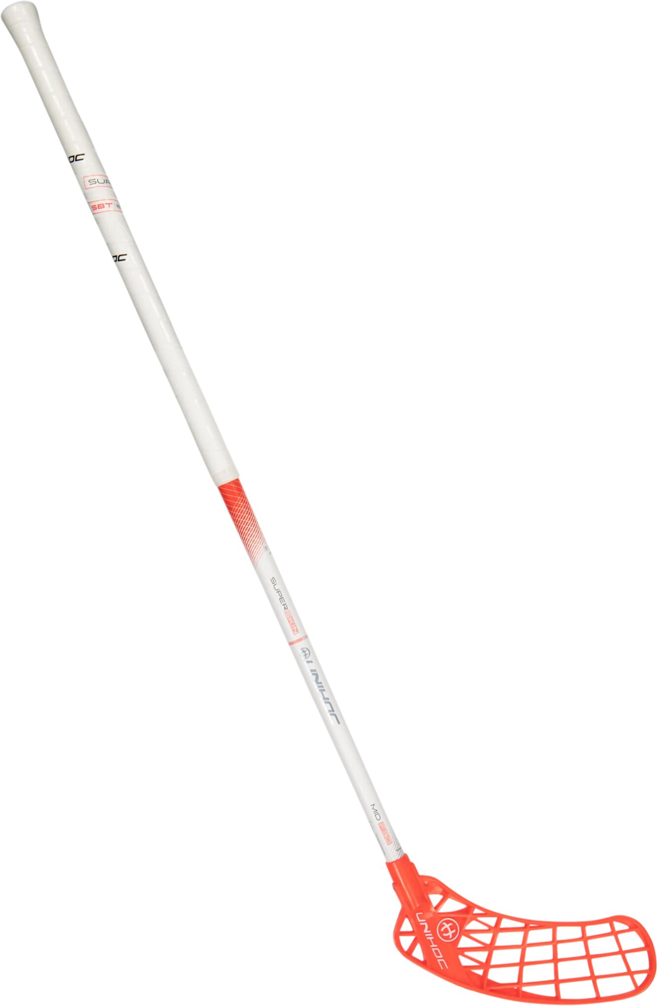 Unihoc Iconic Superskin Mid 30, innebandykølle junior L (92cm) White/Red