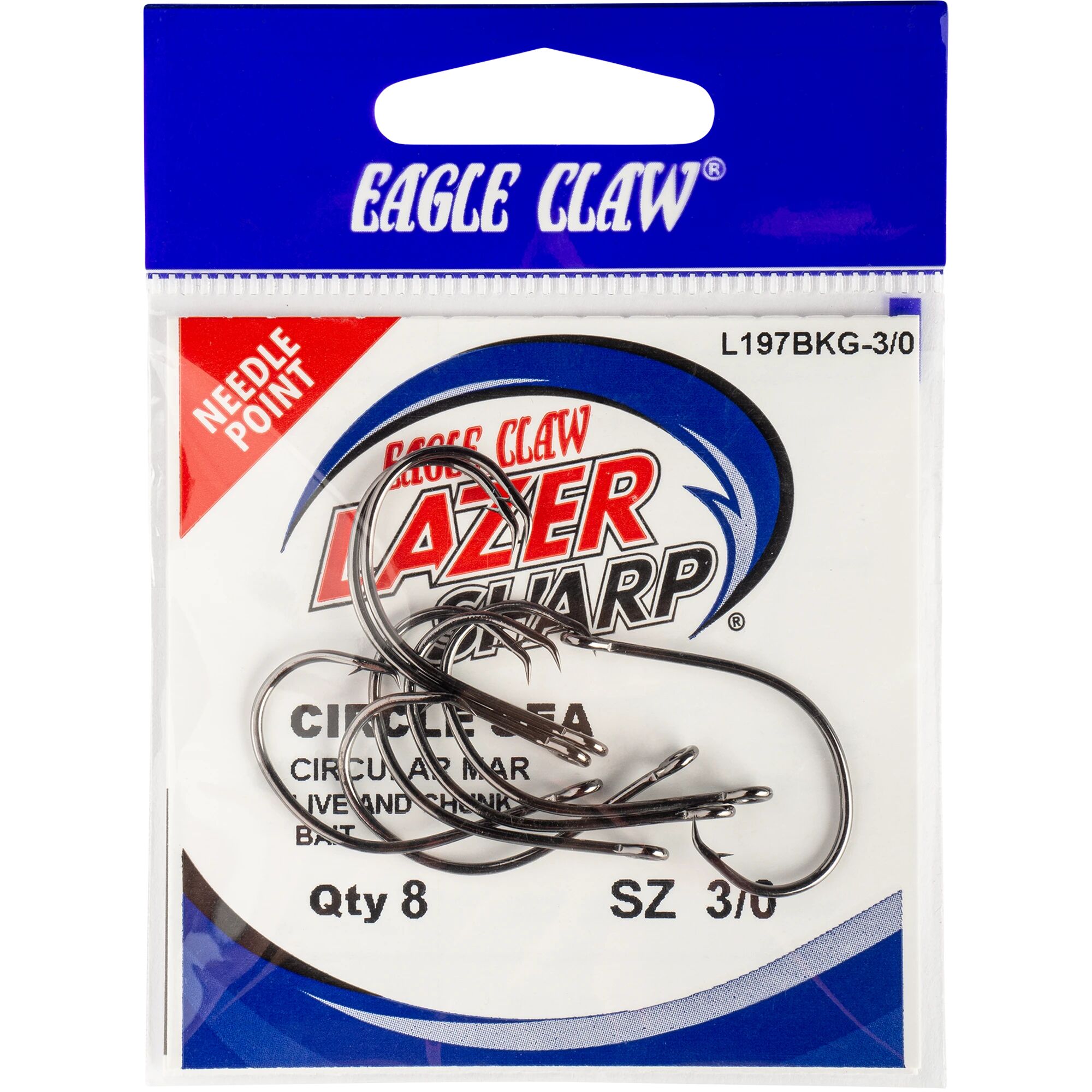 Eagle Lazer Sharp L197bkgh, sirkelkrok #4/0 Platinum black