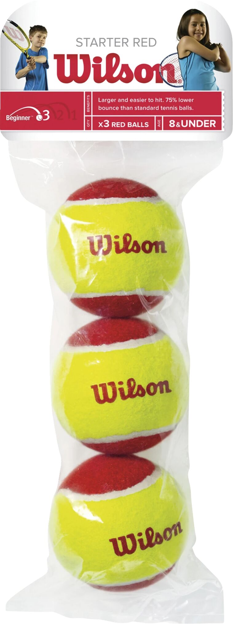 Wilson Starter tennisball, 3-pk. STD RED