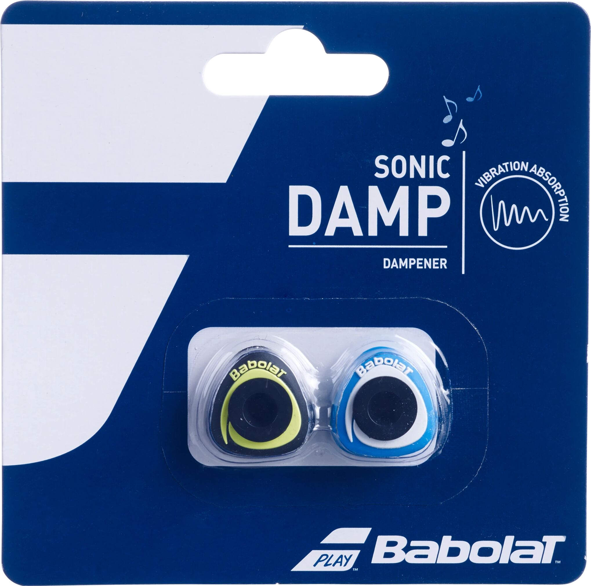 Babolat Sonic Damp X 2, vibrasjonsdemper tennis 2-pack Blå/Gul