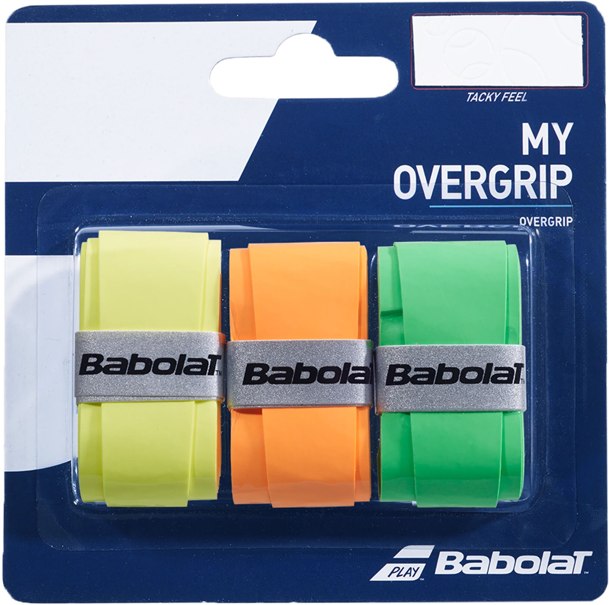 Babolat My Grip X 3, overgrep tennis 3-pack oransj/gul/grønn