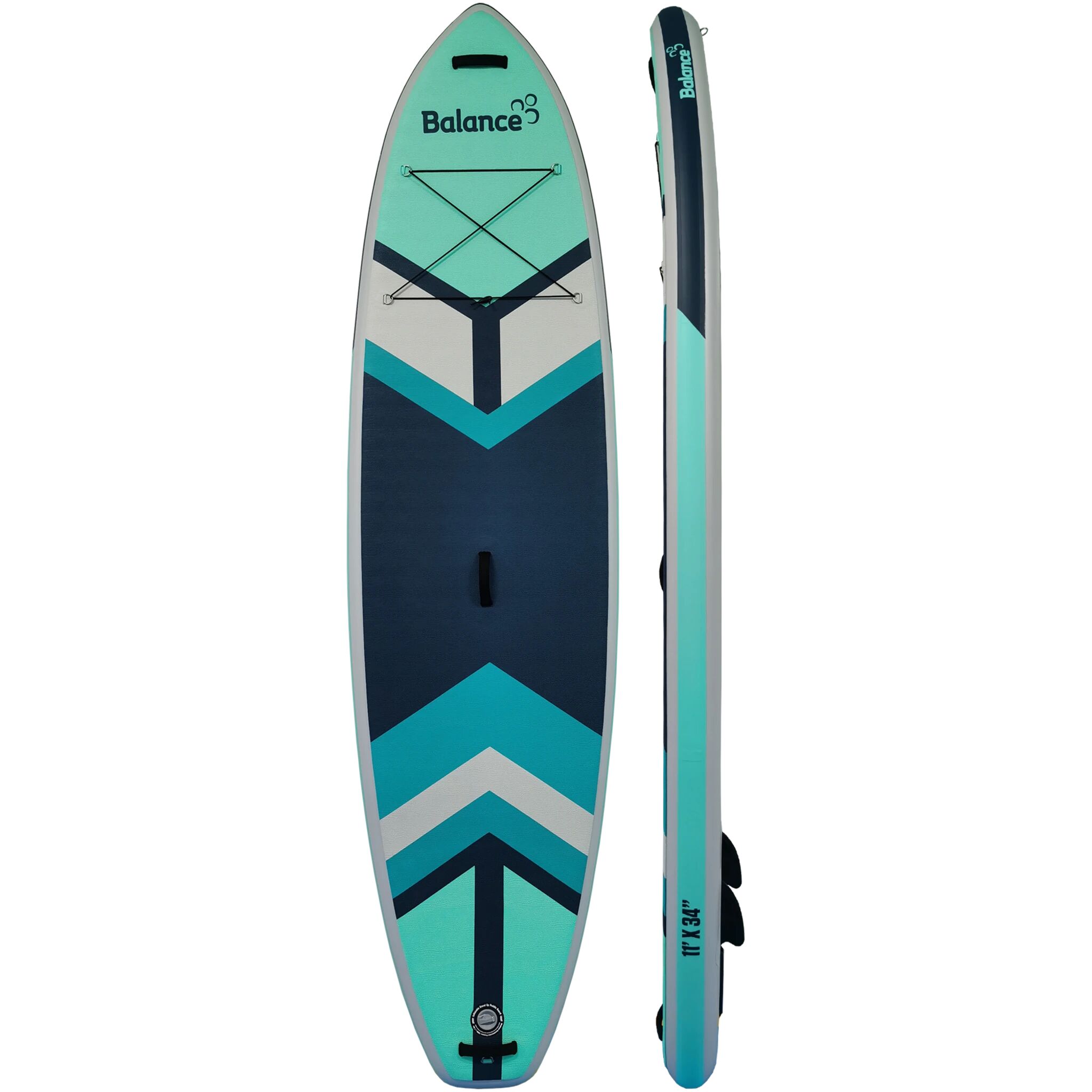 BALANCE 11''x34''x6'' SUP AIR PACK, padlebrett 11'0 White/green/blue