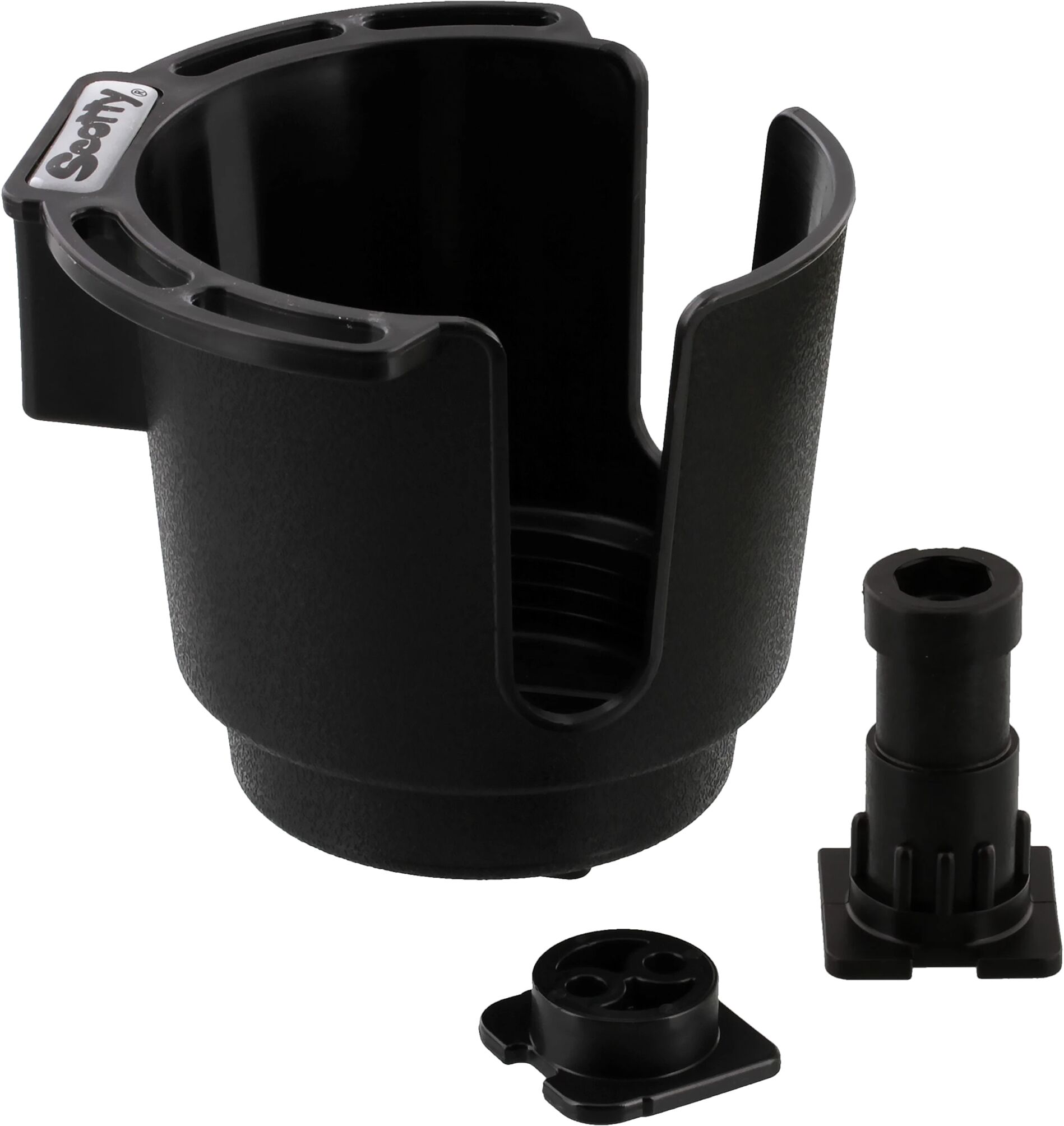 Scotty 311 Cup Holder W/rod holder post & bulkh/gunnel mount, koppholder STD BLACK