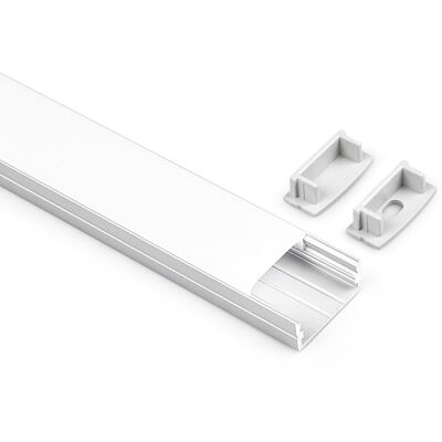 Kanal For Philips Hue Led-Strips I Silver Alu Og Hvit Diffusor 2410 2m Kanal For Philips Hue Led-Strips I Silver Alu Og Hvit Diffusor 2410 2m