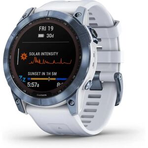 Garmin Fenix 7x Sapphire Solarmineral Blue Dlc Titan W/whitestone Band