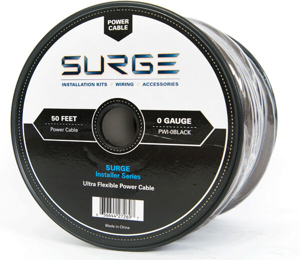 Surge PWI-0BLACK-15 - 50mm2 strømkabel, sort, 15 meter rull