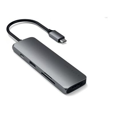 Satechi Aluminium USB-C Multiport Pro-adapter - Stjernengrå Satechi Aluminium USB-C Multiport Pro-adapter - Stjernengrå