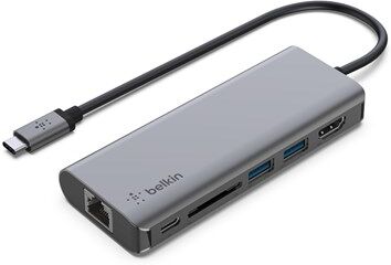 Belkin Multiport hub - USB-C 6 -in-1 med 100W PD