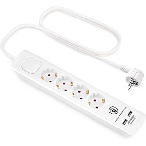 Andersson ELS 5.0 - 4 way with switch, USB 5V 2.1A, 1,5m White