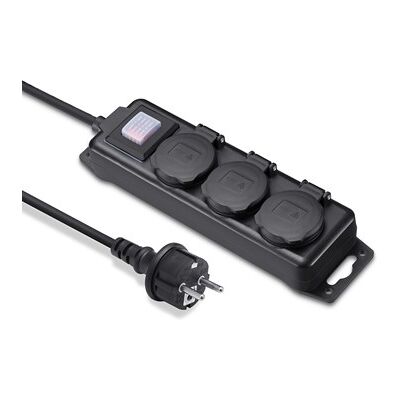 Andersson 3-way outdoor power strip IP44, 3m black Andersson 3-way outdoor power strip IP44, 3m black