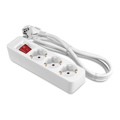 ON Extension lead 3-way socket grounded with switch, 1.5m white ON Extension lead 3-way socket grounded with switch, 1.5m white