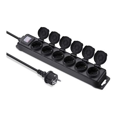 Andersson 6-way outdoor power strip IP44, 3m black Andersson 6-way outdoor power strip IP44, 3m black