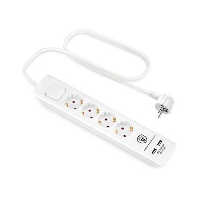 Andersson ELS 5.0 - 4 way with switch, USB 5V 2.1A, 1,5m White Andersson ELS 5.0 - 4 way with switch, USB 5V 2.1A, 1,5m White