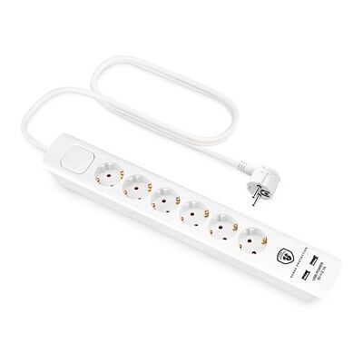 Andersson ELS 5.1 - 6 way with switch, USB 5V 2.1A, 1,5m White Andersson ELS 5.1 - 6 way with switch, USB 5V 2.1A, 1,5m White