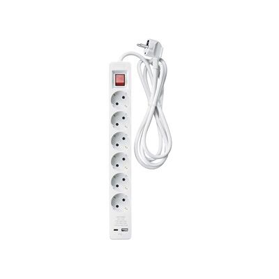 Andersson PWS-C2000 - Power Strip 6-Socket USB-A + USB-C 3m, white Andersson PWS-C2000 - Power Strip 6-Socket USB-A + USB-C 3m, white