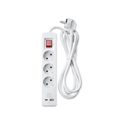 Andersson PWS-C2000 - Power Strip 3-Socket USB-A + USB-C 1,5m, white Andersson PWS-C2000 - Power Strip 3-Socket USB-A + USB-C 1,5m, white