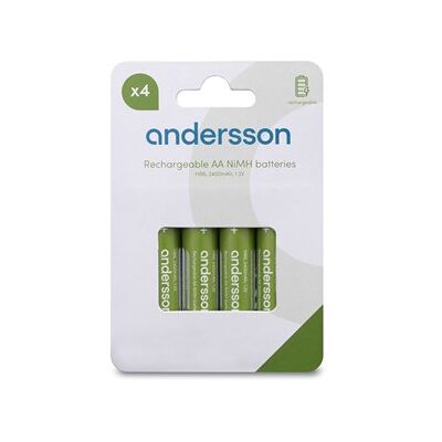 Andersson HR6 AA NiMH 2400mAh 4-pcs Andersson HR6 AA NiMH 2400mAh 4-pcs