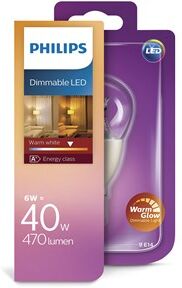 Philips Led pære (6W) 40W E14 warmglow