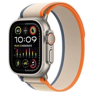 Apple Watch Ultra 2 GPS + Cellular, 49mm Titanium Case with Orange/Beige Trail Loop - S/M