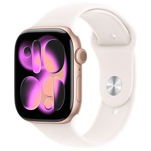 Apple Watch Series 11 GPS + Cellular 46mm Rose Gold Aluminium Case with Light Blush Sport Band - M/L Apple Watch Series 11 GPS + Cellular 46mm Rose Gold Aluminium Case with Light Blush Sport Band - M/L