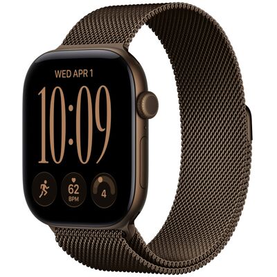Apple Watch Series 12 GPS 46mm Dark Bronze Aluminium Case with Dark Bronze Milanese Loop - M/L Apple Watch Series 12 GPS 46mm Dark Bronze Aluminium Case with Dark Bronze Milanese Loop - M/L