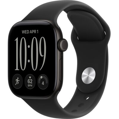 Apple Watch Series 12 GPS + Cellular 42mm Black Aluminium Case with Black Sport Band - M/L Apple Watch Series 12 GPS + Cellular 42mm Black Aluminium Case with Black Sport Band - M/L