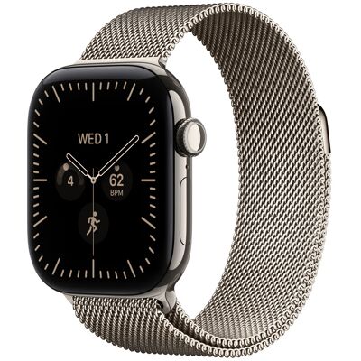 Apple Watch Series 12 GPS + Cellular 42mm Natural Titanium Case with Natural Milanese Loop Apple Watch Series 12 GPS + Cellular 42mm Natural Titanium Case with Natural Milanese Loop