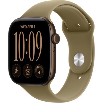 Apple Watch Series 12 GPS + Cellular 46mm Dark Bronze Aluminium Case with Olive Sport Band - M/L Apple Watch Series 12 GPS + Cellular 46mm Dark Bronze Aluminium Case with Olive Sport Band - M/L