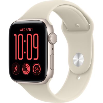 Apple Watch SE 3 GPS 44mm Starlight Aluminium Case with Sand Sport Band - M/L Apple Watch SE 3 GPS 44mm Starlight Aluminium Case with Sand Sport Band - M/L