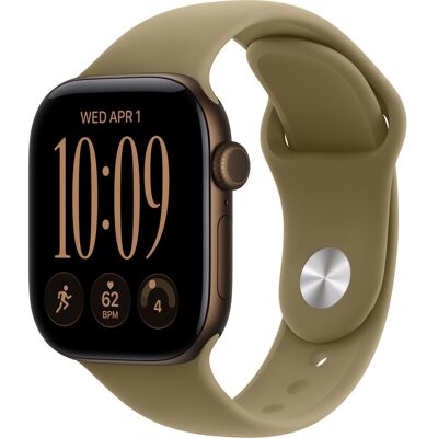 Apple Watch Series 12 GPS + Cellular 42mm Dark Bronze Aluminium Case with Olive Sport Band - S/M Apple Watch Series 12 GPS + Cellular 42mm Dark Bronze Aluminium Case with Olive Sport Band - S/M